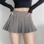 Grey Pleated Mini Skirt
