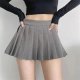 Grey Pleated Mini Skirt