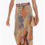 Batik Print Ruffle Midi Skirt