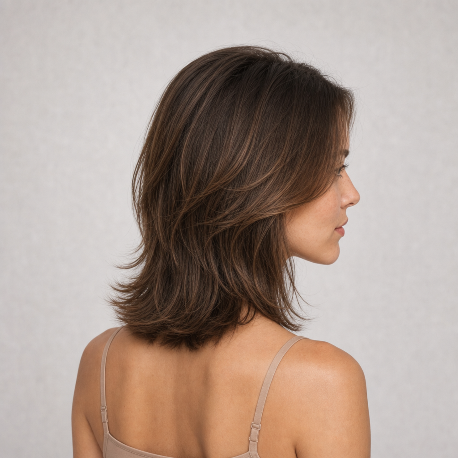 Layered Lob with Curtain Bangs — angle 3