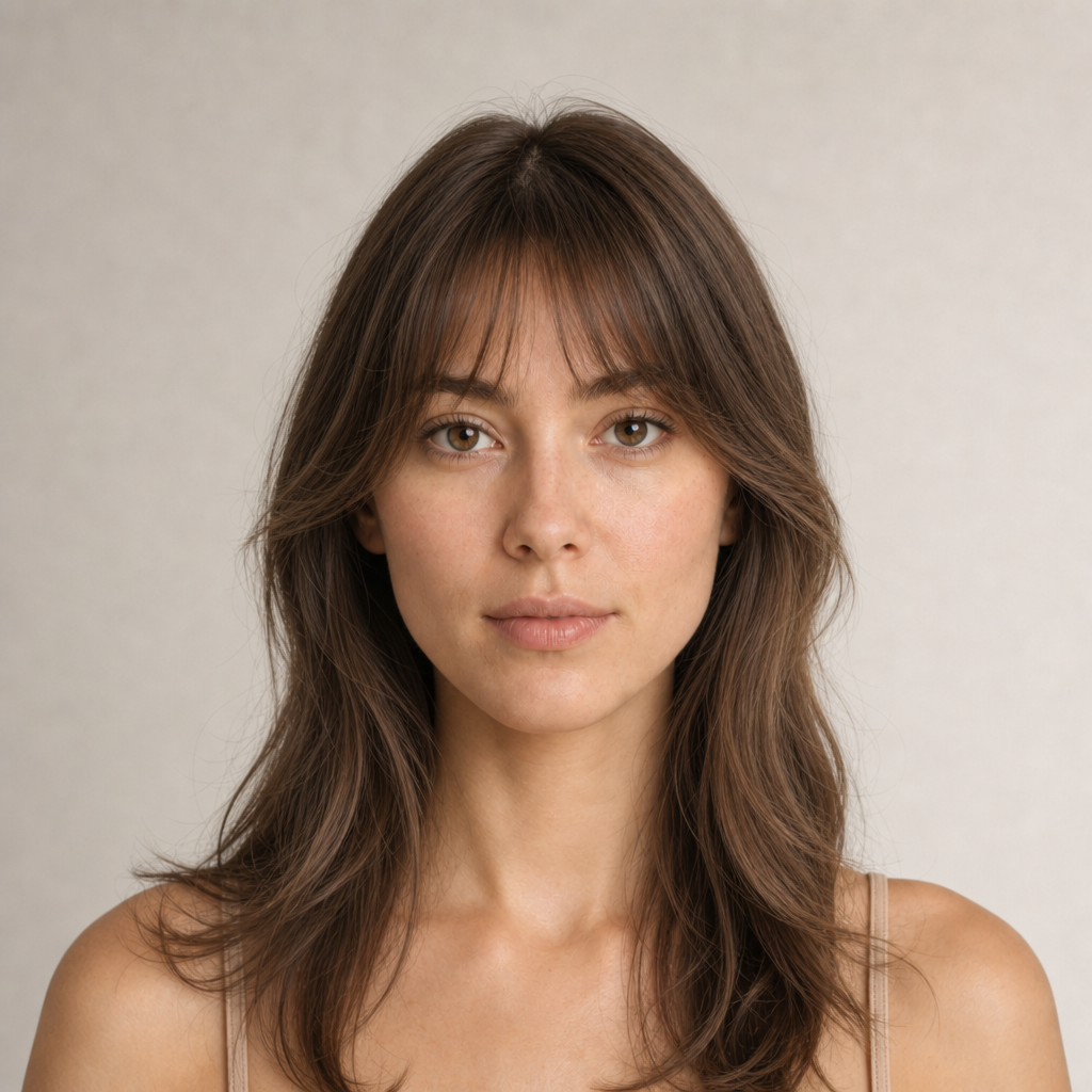 Curtain Bangs with Long Layers