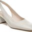 White Slingback Block-Heel Pumps