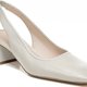 White Slingback Block-Heel Pumps