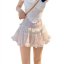 Pink Lace Patchwork Ruffle Mini Skirt