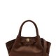 Brown Suede Top-Handle Bag