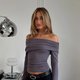 Grey Off-Shoulder Top