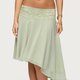 Mint Lace-Waist Asymmetric Midi Skirt