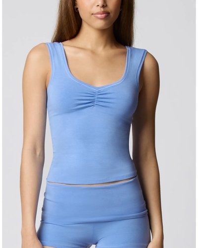 Light Blue Ruched Tank
