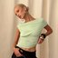 Mint Green Boat-Neck Top