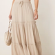 Sand Tiered Maxi Skirt