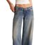 Faded Blue Wide-Leg Jeans