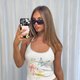 White Graphic Fitted Cami
