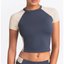 Navy Raglan Crop Tee