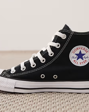 Black High-Top Canvas Sneakers