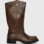 Brown Knee-High Harness Boots