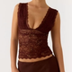 Burgundy Lace Embellished Cami