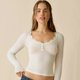 White Lace-Trim Top