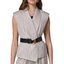 Taupe Striped Belted Vest