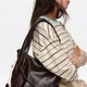 Dark Brown Leather Hobo Bag