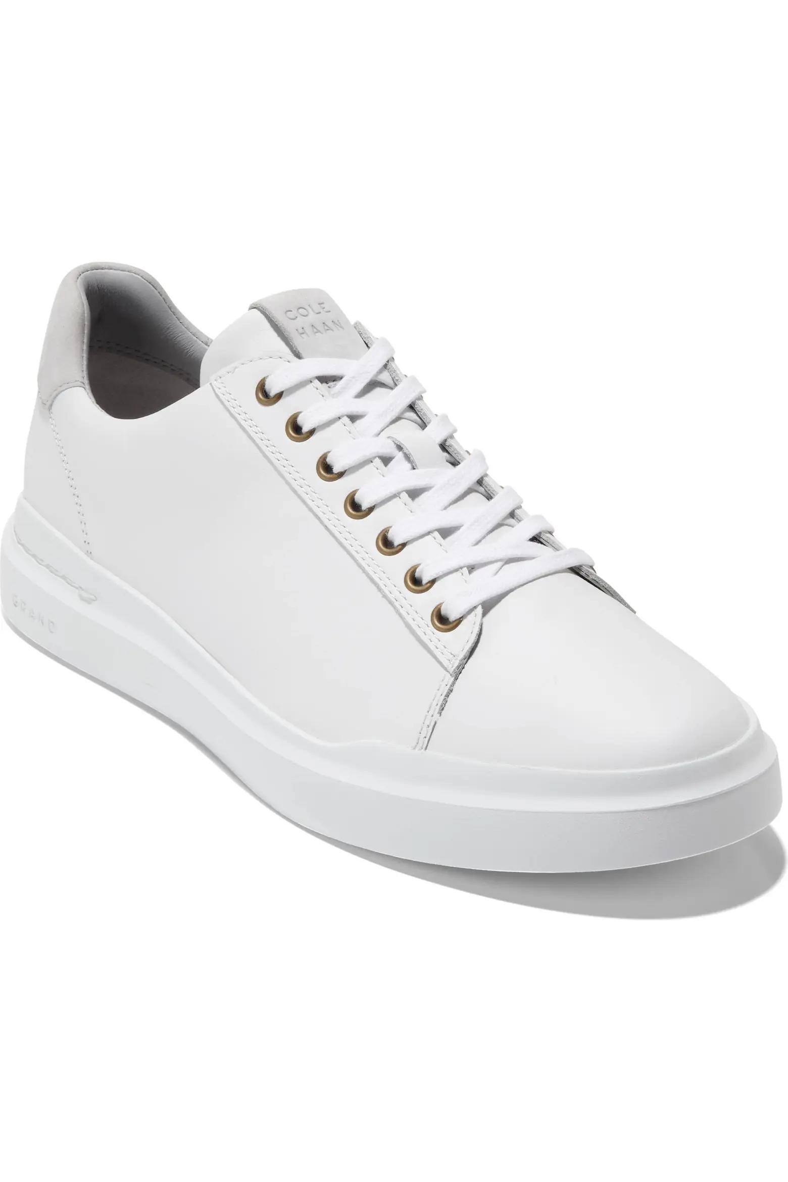 White Leather Low-Top Sneakers