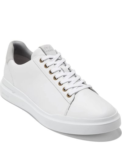 White Leather Low-Top Sneakers