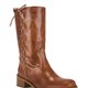 Tan Leather Lace-Up Boots