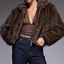 Brown Faux Fur Cropped Jacket