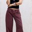 Burgundy Wide-Leg Jeans