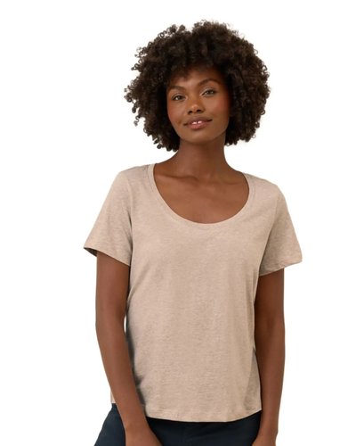 Oatmeal Scoop-Neck Tee