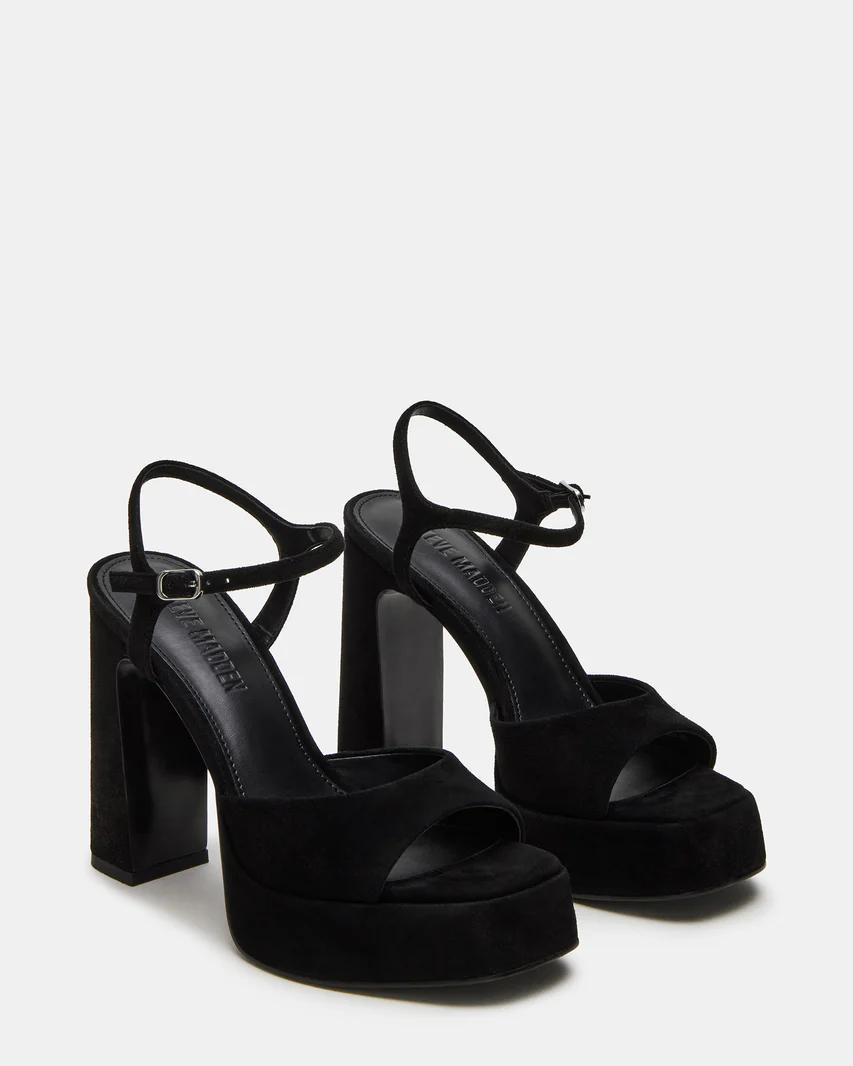 Black Suede Platform Heels