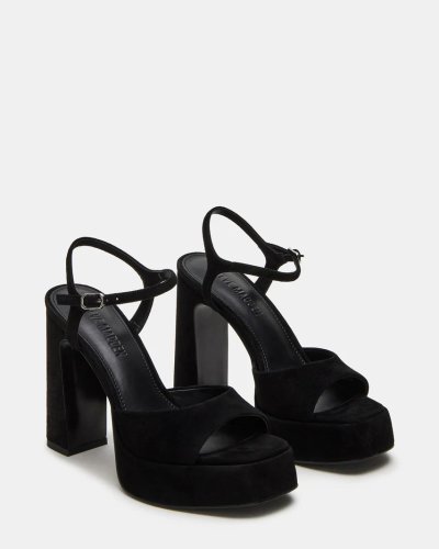 Black Suede Platform Heels