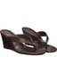 Brown Croc Wedge Flip-Flops