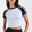 Blue Raglan Crop Tee