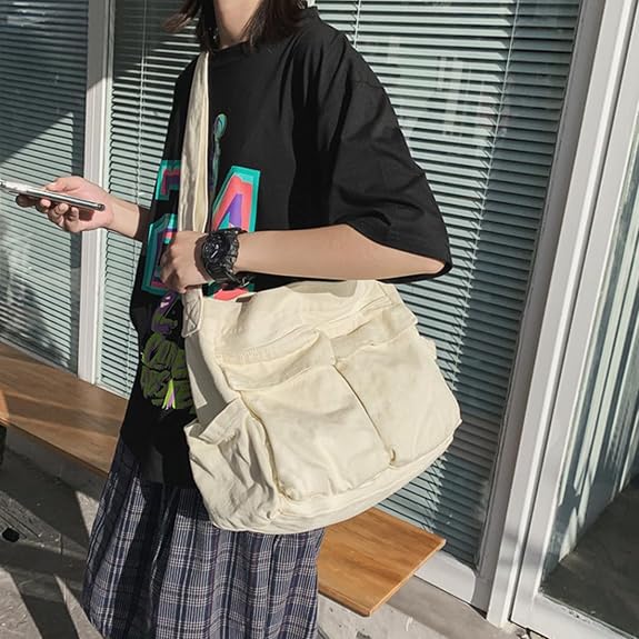 Cream Utility Shoulder Bag