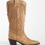 Tan Embroidered Cowboy Boots