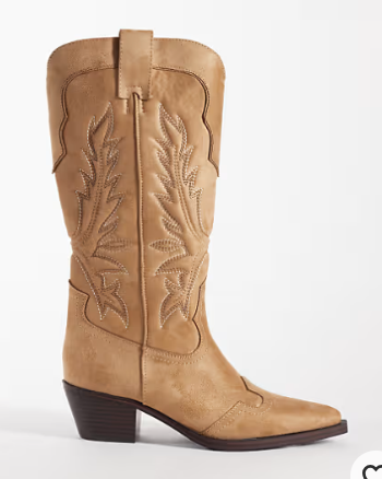 Tan Embroidered Cowboy Boots