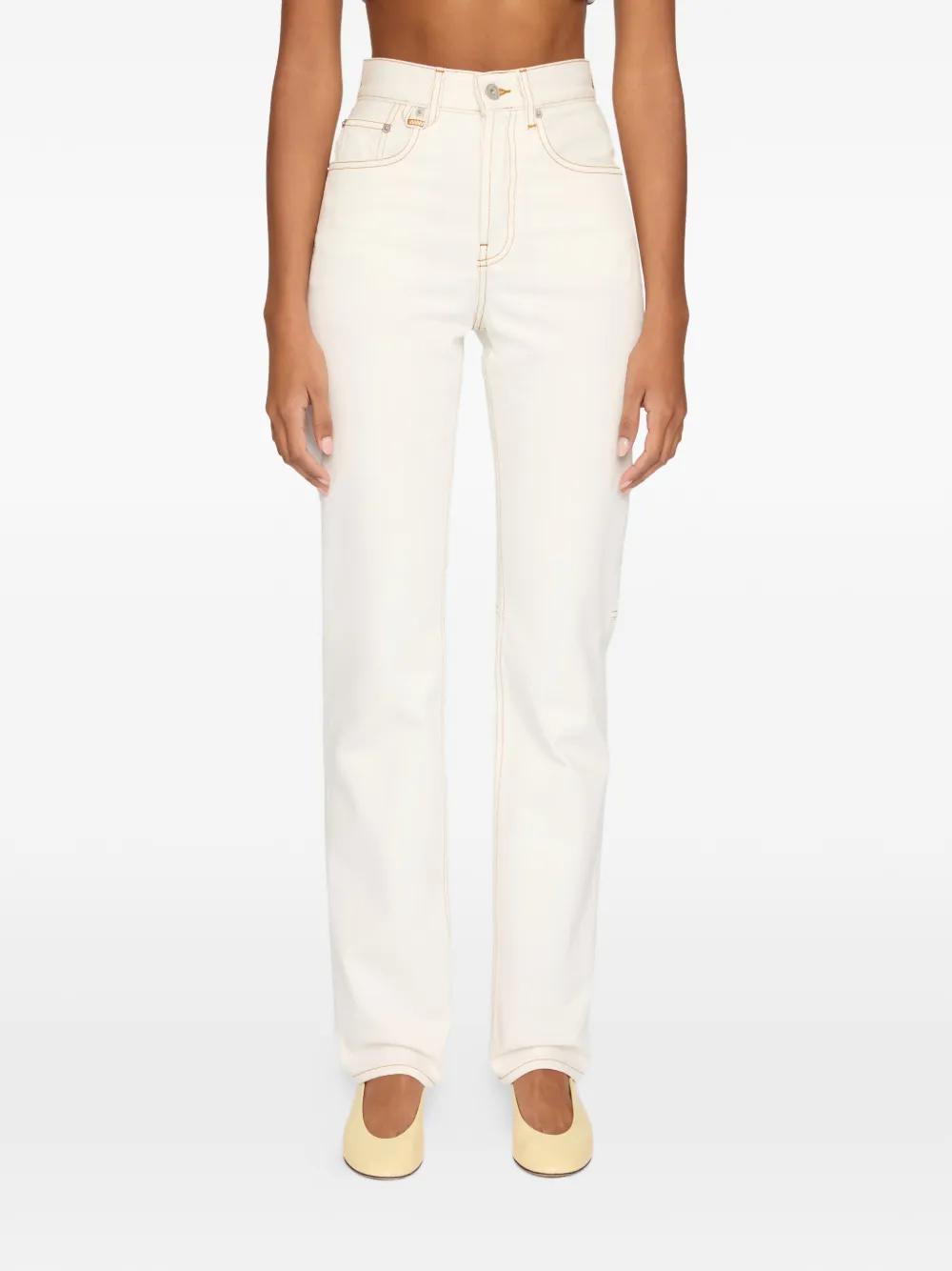 Cream Straight Jeans