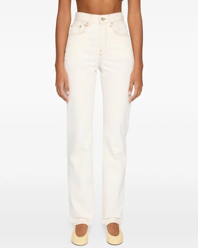 Cream Straight Jeans