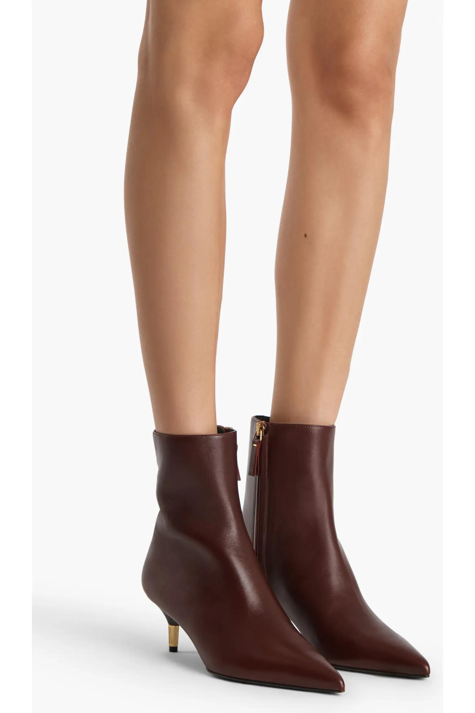 Brown Pointed Ankle Boots