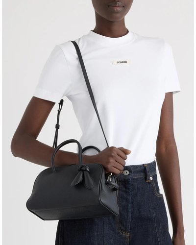 Black Leather Bowler Bag
