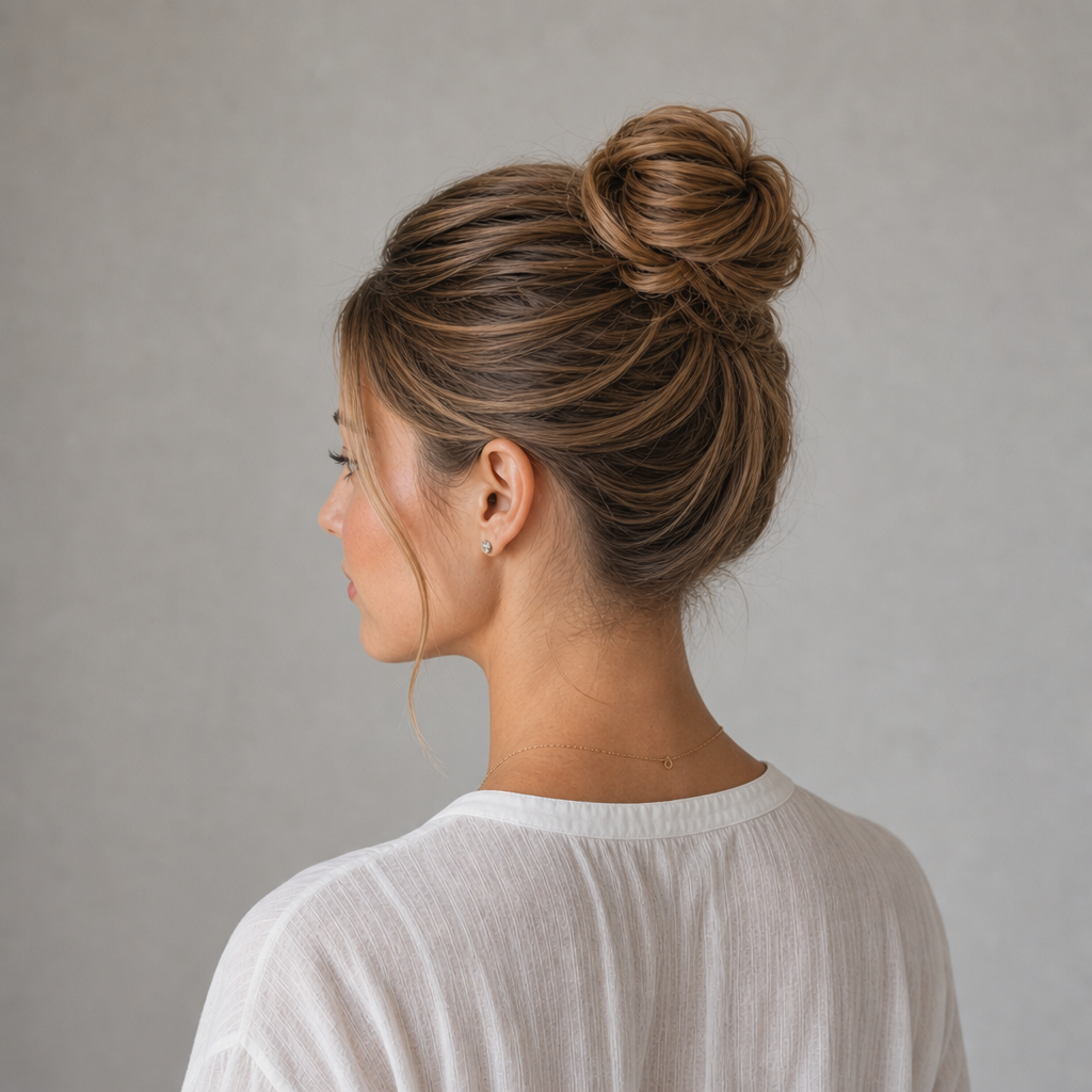Textured High Bun — angle 2