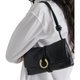 Black Knotted Leather Shoulder Bag