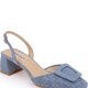 Blue Woven Slingback Pumps