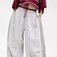 Grey Oversized Wide-Leg Sweatpants