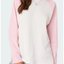 Cream & Pink Colorblock Raglan Top