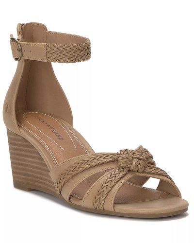 Tan Woven Wedge Sandals