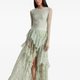 Sage Lace Ruffle Maxi Skirt