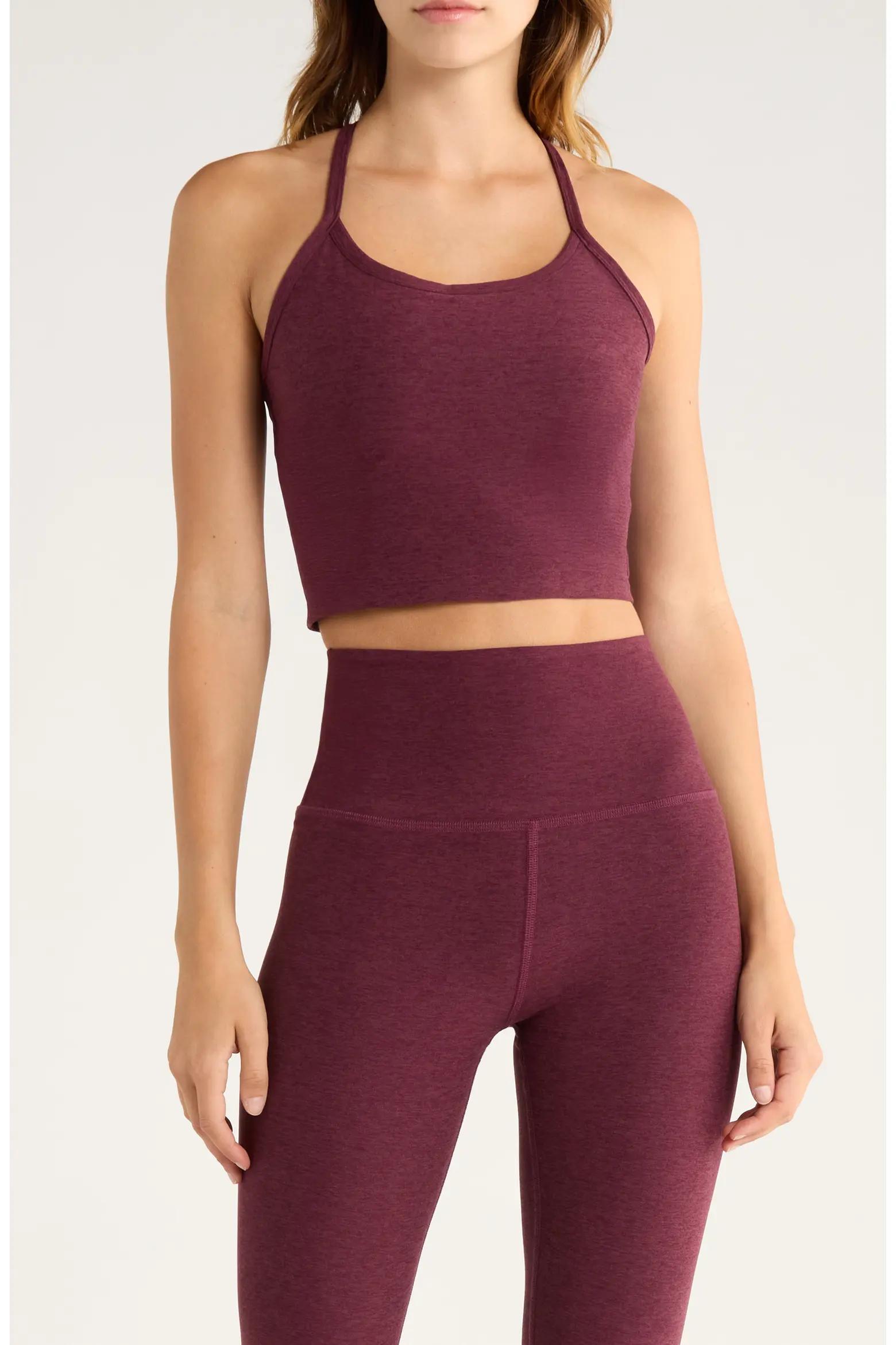 Burgundy Halter Crop Tank