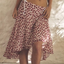 Pink Floral Asymmetric Wrap Skirt