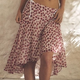 Pink Floral Asymmetric Wrap Skirt